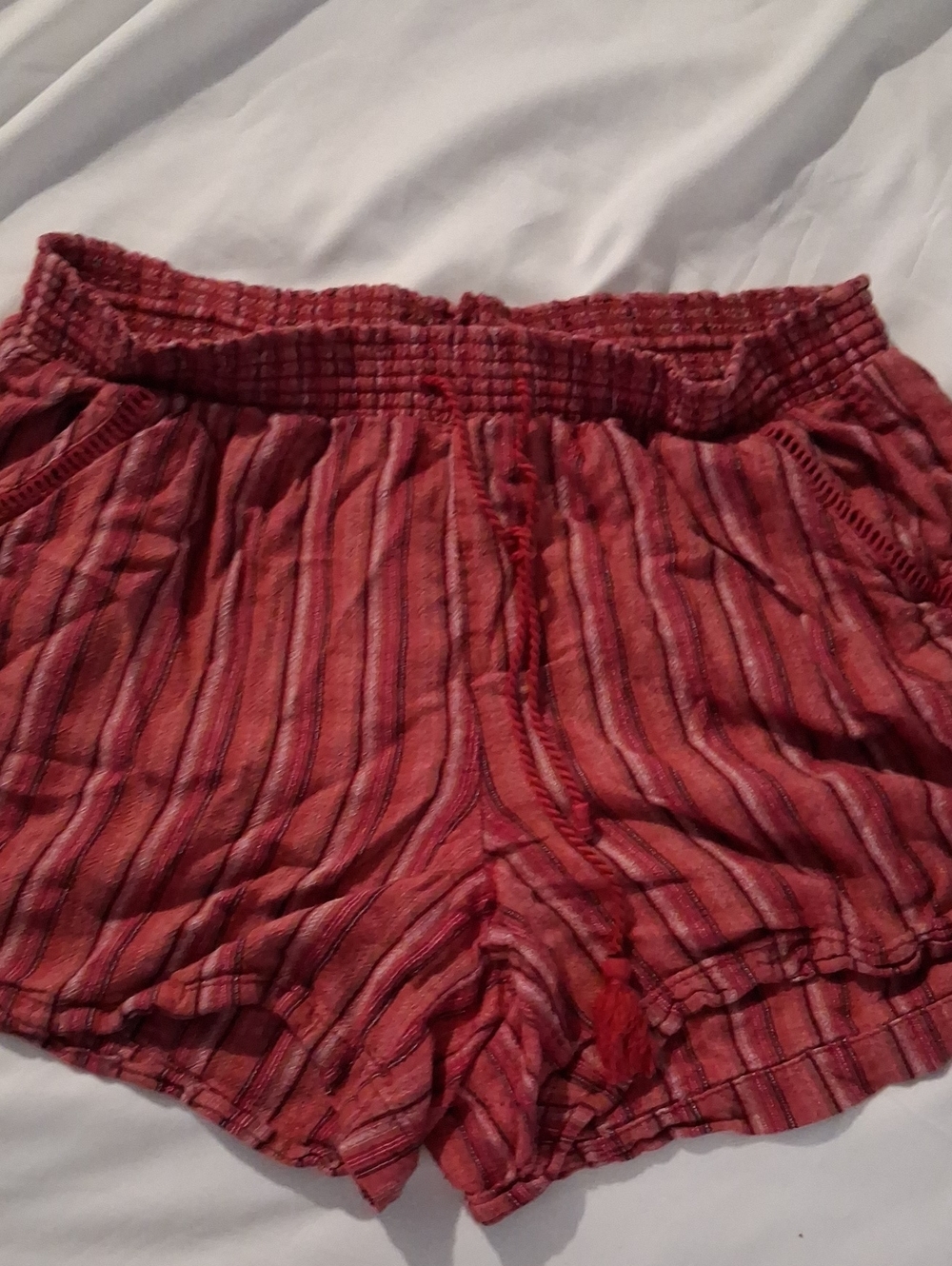 Briggs New York Red Striped Drawstring Athletic Shorts